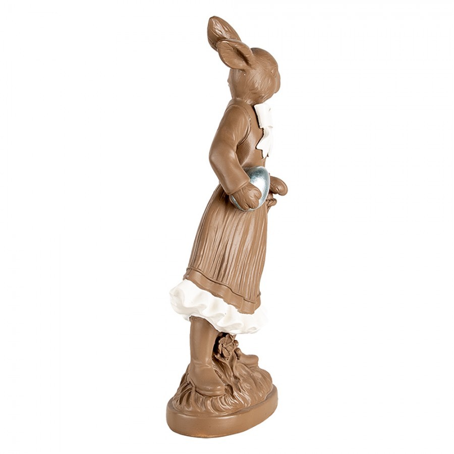 Dekorace čokoládový králík s košíčkem a vajíčkem - 18*9*39 cm