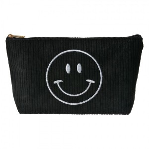 Černá látková toaletní taštička Smile - 20*5*12 cm