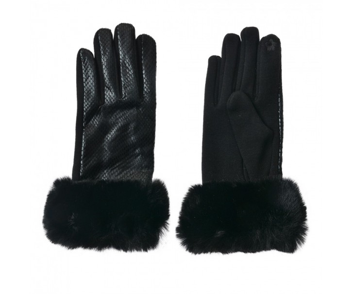 Winter Gloves 9x23 Cm Black Polyester - 14*23 cm Clayre & Eef