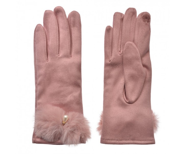 Winter Gloves 9x23 Cm Pink Polyester - 9*23 cm Clayre & Eef