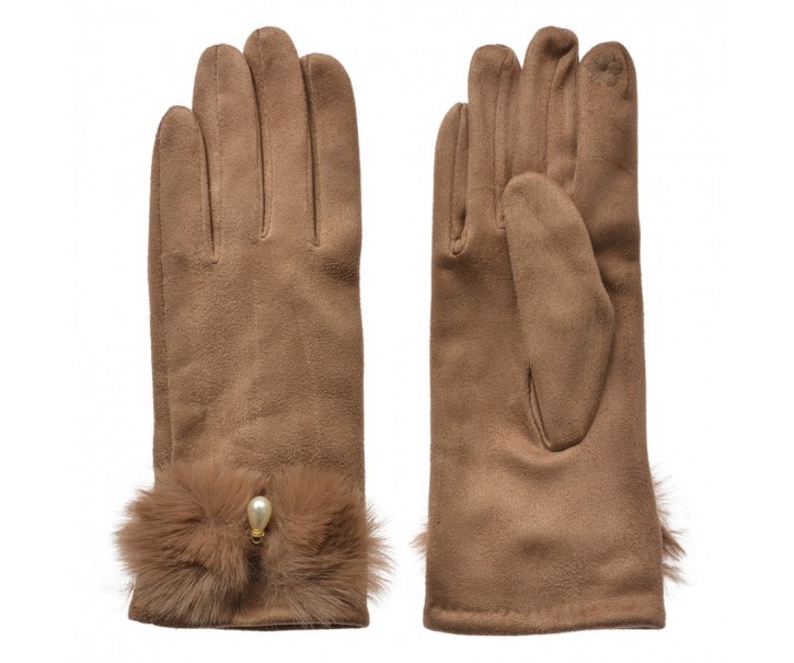 Winter Gloves 9x23 Cm Brown Polyester - 9*23 cm Clayre & Eef