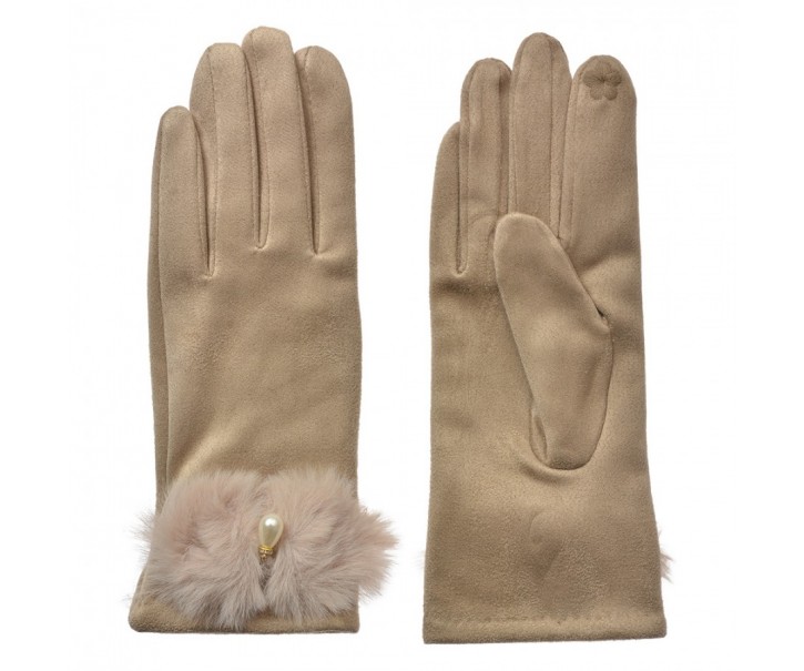 Winter Gloves 9x23 Cm Beige Polyester - 9*23 cm Clayre & Eef