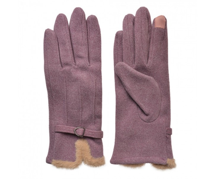 Winter Gloves 9x23 Cm Purple Polyester - 9*23 cm Clayre & Eef