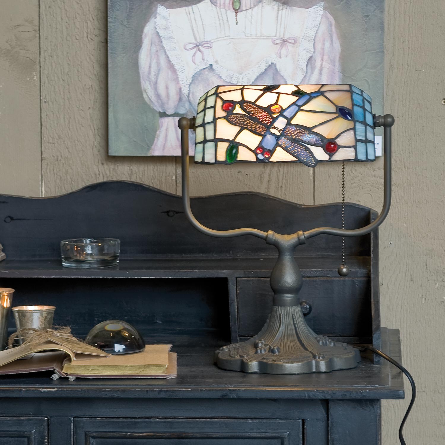 Stolní lampa Tiffany - 27*20*36 cm 1x E27 