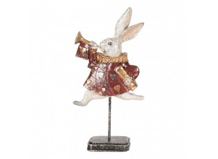 Decorative Figurine Rabbit 18x7x34 Cm White Red Plastic - 18*7*34 cm