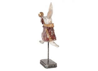 Decorative Figurine Rabbit 18x7x34 Cm White Red Plastic - 18*7*34 cm