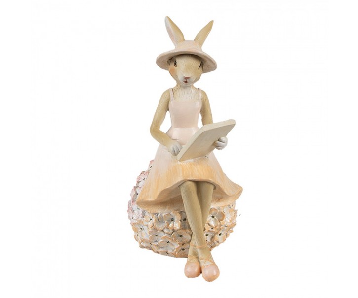 Decorative Figurine Rabbit 10x9x17 Cm Beige Plastic - 10*9*17 cm Clayre & Eef