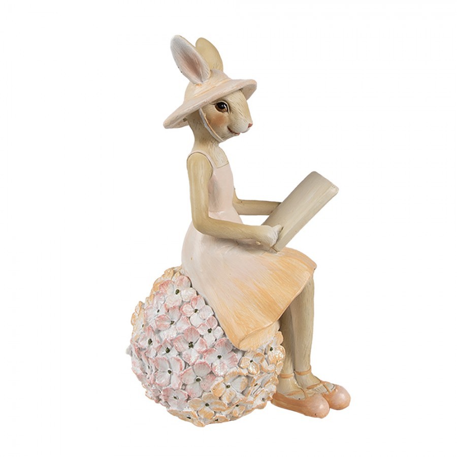 Decorative Figurine Rabbit 10x9x17 Cm Beige Plastic - 10*9*17 cm
