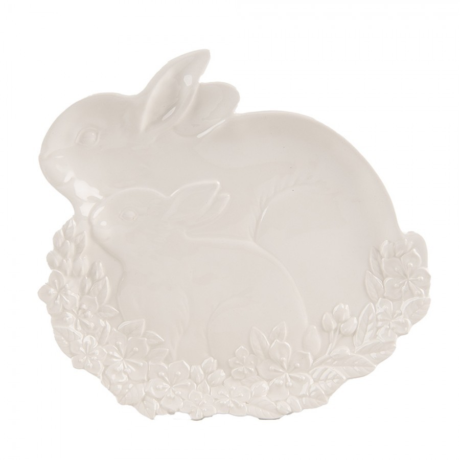Keramický talířek/ miska ve tvaru králíčků Rabbit - 23*24*2 cm