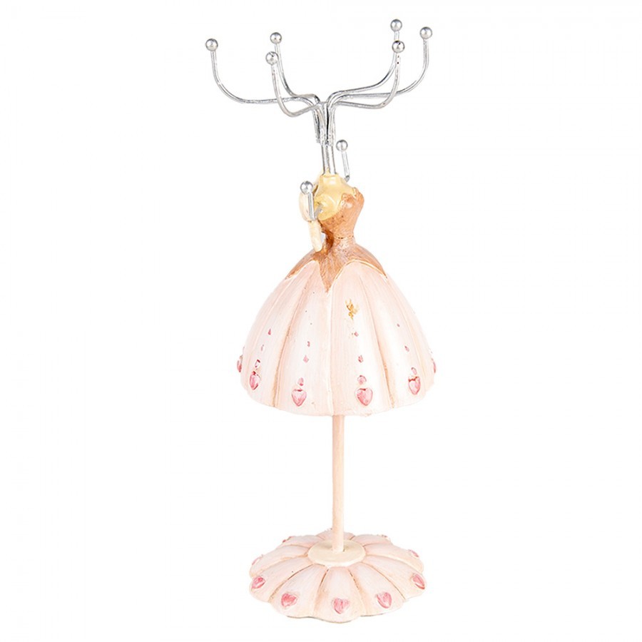 Růžový stojánek na šperky šaty Princess - Ø 7*19 cm