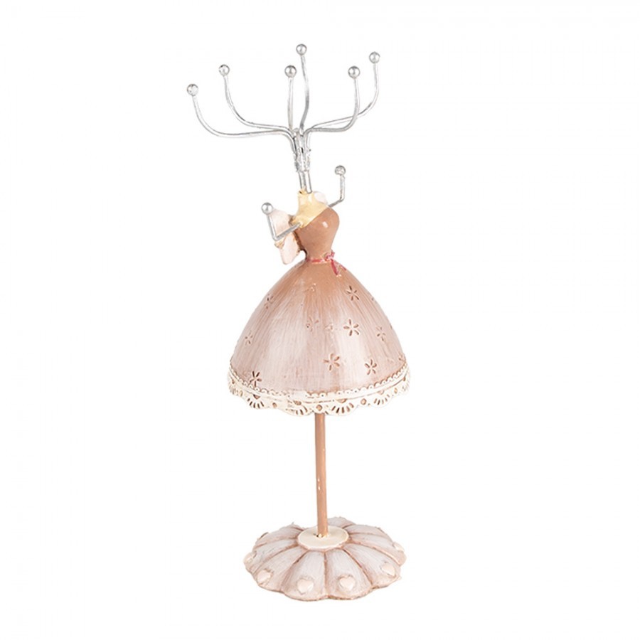 Béžový stojánek na šperky šaty Princess - Ø 7*19 cm