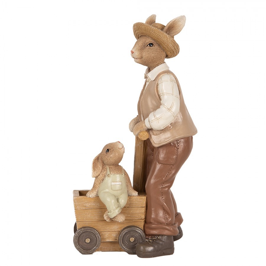 Dekorace figurka králík s malým králíčkem - 12*7*23 cm