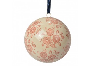 Decorative Pendant ? 8 Cm Beige Ceramic Flowers - ? 8*8 cm