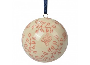 Decorative Pendant ? 8 Cm Beige Ceramic Flowers - ? 8*8 cm