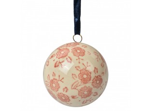 Decorative Pendant ? 6 Cm Beige Ceramic Flowers - ? 6*6 cm