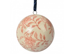 Decorative Pendant ? 8 Cm Beige Ceramic Flowers - ? 8*8 cm