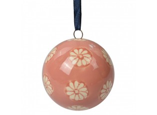 Decorative Pendant ? 6 Cm Pink Ceramic Flowers - ? 6 cm