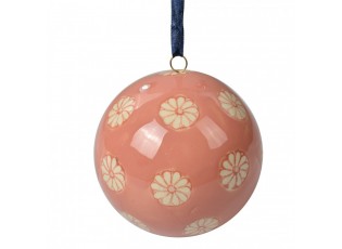 Decorative Pendant ? 8 Cm Pink Ceramic Flowers - ? 8*8 cm