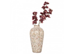 Béžová keramická váza s kvítky Floral Cartoon M - Ø 21*34 cm