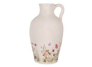 Decoration Can ? 30x50 Cm Beige Pink Ceramic Flowers - ? 30*50 cm