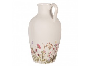 Decoration Can ? 30x50 Cm Beige Pink Ceramic Flowers - ? 30*50 cm