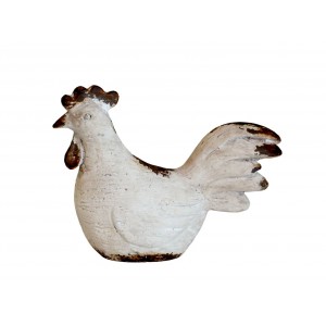 Béžová antik dekorace kohoutek - 15*6*12 cm
