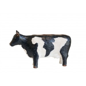 Strakatá antik dekorace kravička - 22*5,5*13 cm