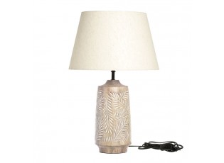 Stolní lampa s dřevěnou základnou a lněným stínidlem Popp - 37*57 cm/ E27