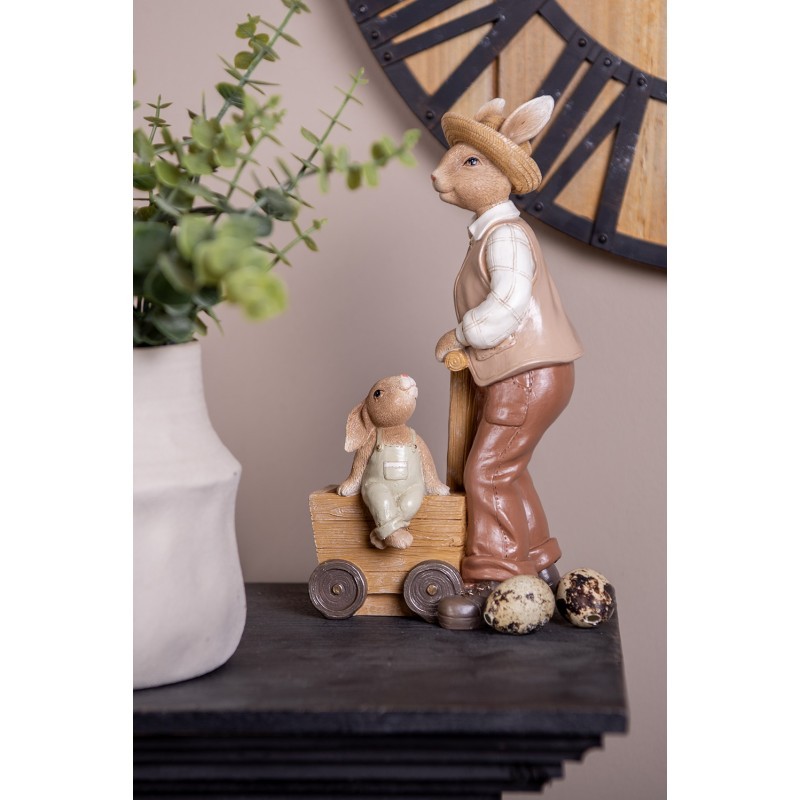 Dekorace figurka králík s malým králíčkem - 12*7*23 cm