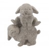 Šedá antik cementová dekorace králíčci Jumping Rabbit - 15*11*20 cm Barva: cementová antikMateriál: cement