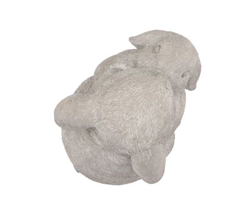 Šedá antik cementová dekorace králíčci Hugging Rabbit - 17*12*25 cm