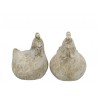 2ks šedá antik dekorativní soška slepička a kohoutek - 10*9*12 cm Barva: šedá antikMateriál: cement
