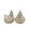 2ks šedá antik dekorativní soška slepička a kohoutek - 7*7*9 cm Barva: šedá antikMateriál: cement