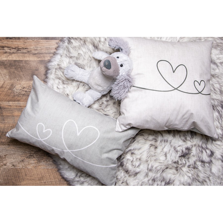 Béžovo-zelený povlak na polštář se srdíčky Hearts Love - 45*45cm