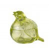 Zelená skleněná nádoba s víkem ptáček - 14*14*13cm/ 250ml Barva: zelenáMateriál: sklo 