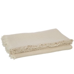 Béžový mušelínový pléd s třásněmi Muslin - 130*180 cm