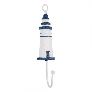 Nástěnný háček zdobený majákem Lighthouse Nautic - 4*4*18 cm