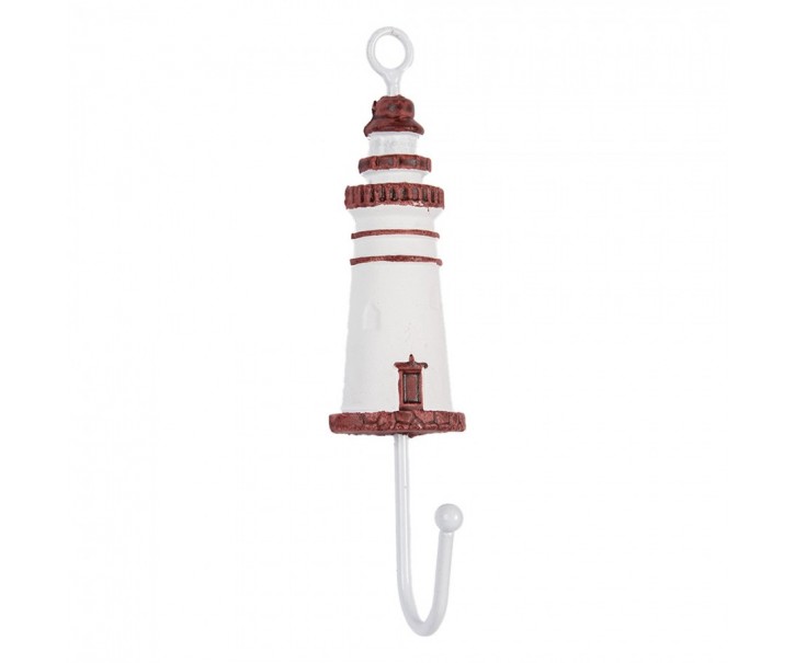 Nástěnný háček zdobený majákem Lighthouse Nautic - 4*4*18 cm