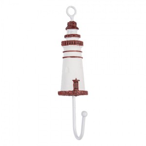 Nástěnný háček zdobený majákem Lighthouse Nautic - 4*4*18 cm
