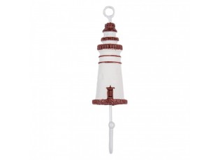 Nástěnný háček zdobený majákem Lighthouse Nautic - 4*4*18 cm