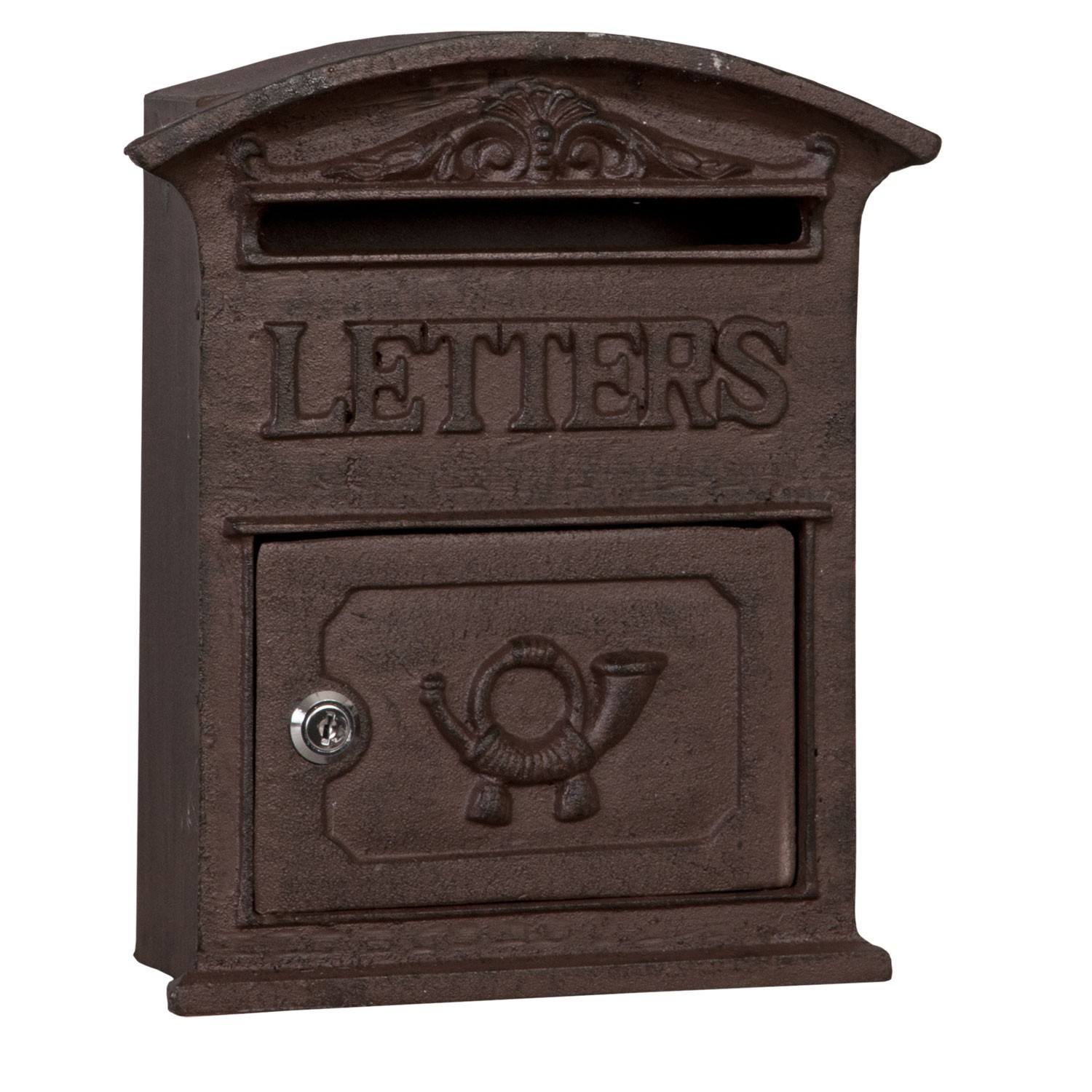 Hnědá poštovní schránka Letters - 27*9*31 cm Clayre & Eef