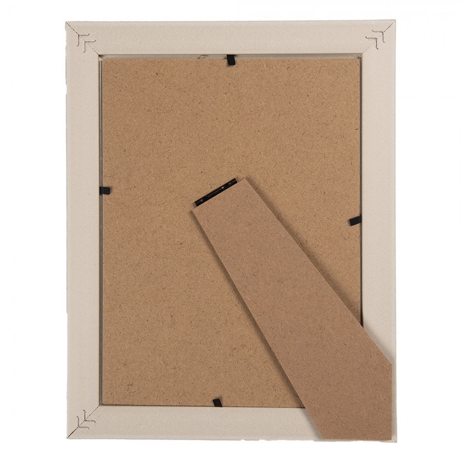 Béžový fotorámeček s obšitým okrajem S - 14*1*19 cm / 10*15 cm