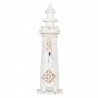 Bílá dřevěná dekorace maják Lighthouse Nautic - Ø 10*32 cm Barva: bílá offMateriál: MDFHmotnost: 0,29 kg