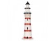 Bílo-červená dřevěná dekorace maják Lighthouse Nautic - Ø 15*48 cm