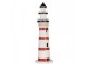 Bílo-červená dřevěná dekorace maják Lighthouse Nautic - Ø 15*48 cm