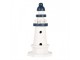 Bílo-modrá dřevěná dekorace maják Lighthouse Nautic - Ø 9*17 cm