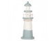 Bílo-modrá dřevěná dekorace maják Lighthouse Nautic - Ø 8*22 cm