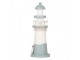 Bílo-modrá dřevěná dekorace maják Lighthouse Nautic - Ø 8*22 cm