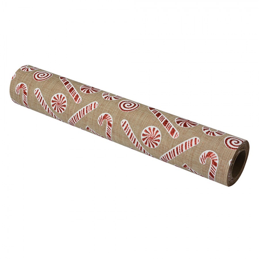 Table Runner 28x275 Cm Beige Red Synthetic Christmas - 28*275 cm