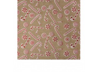 Table Runner 28x275 Cm Beige Red Synthetic Christmas - 28*275 cm